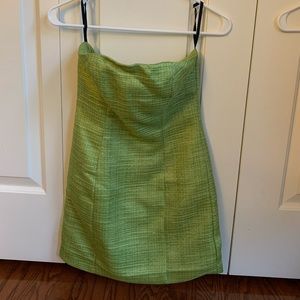 Revolve green strapless mini dress
